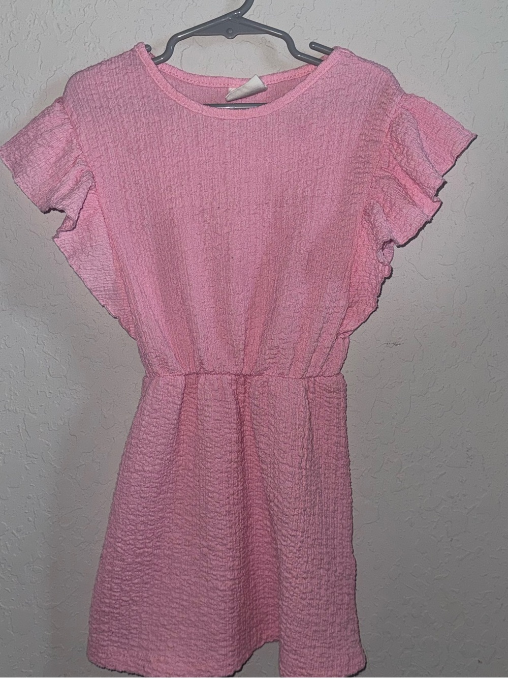 Cotton On Pink Textured Ruffle Sleeve Dress